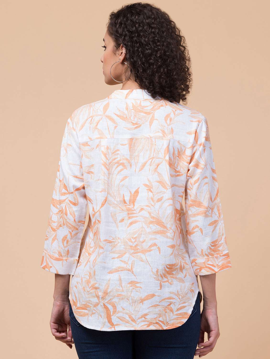 women tropical printed regular top - 21032529 - Standard Image - 1