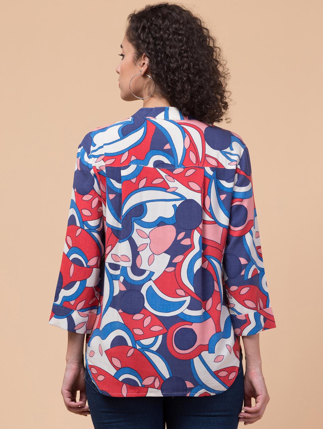 women multicolored printed shirt top - 21032530 -  Standard Image - 1