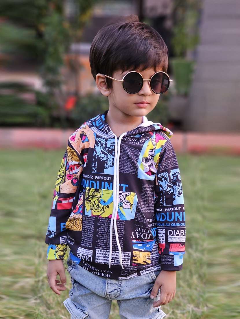 boys printed hooded t-shirt - 21033461 -  Standard Image - 1