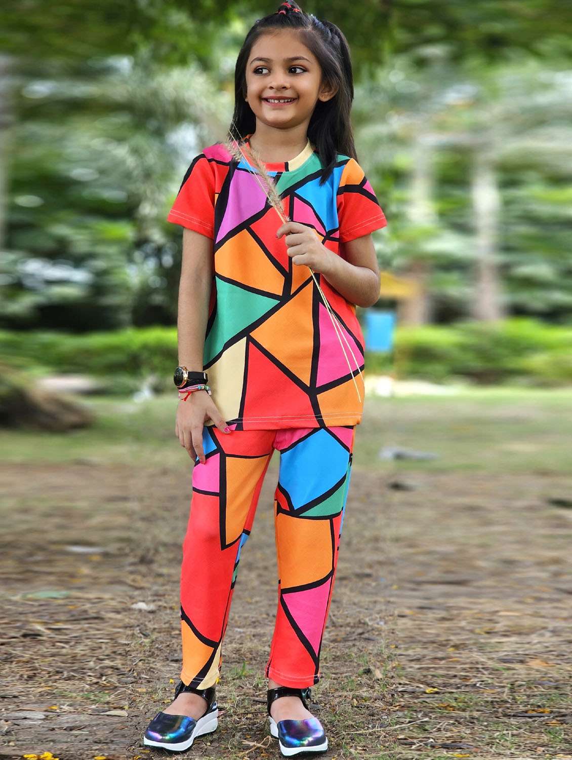 girls printed t-shirt and pajama set - 21033534 -  Standard Image - 1