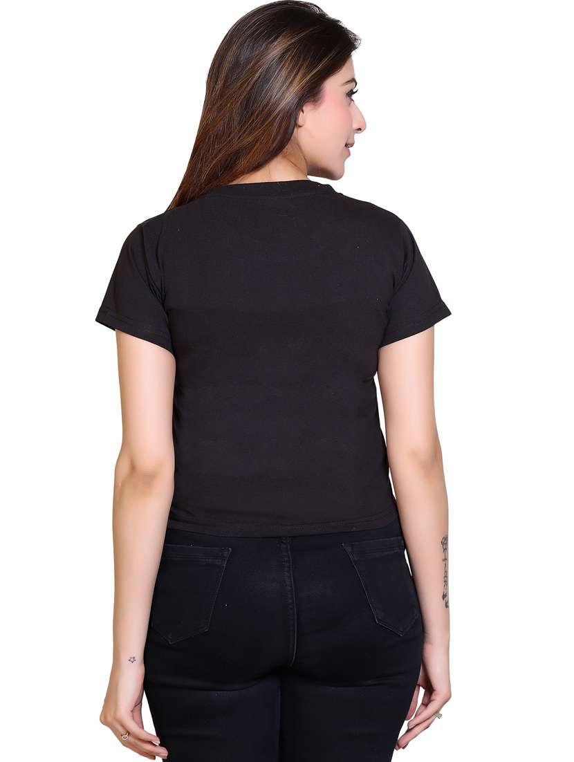 women round neck front print t-shirt - 21033647 -  Standard Image - 1