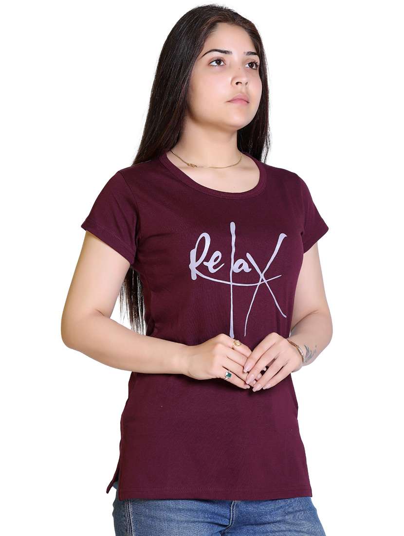 women front print cotton t-shirt - 21033723 -  Standard Image - 1