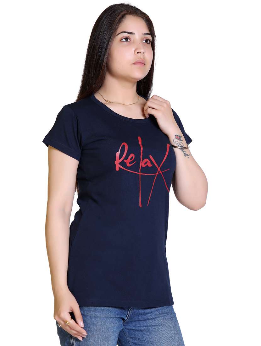 women front print cotton t-shirt - 21033725 -  Standard Image - 1