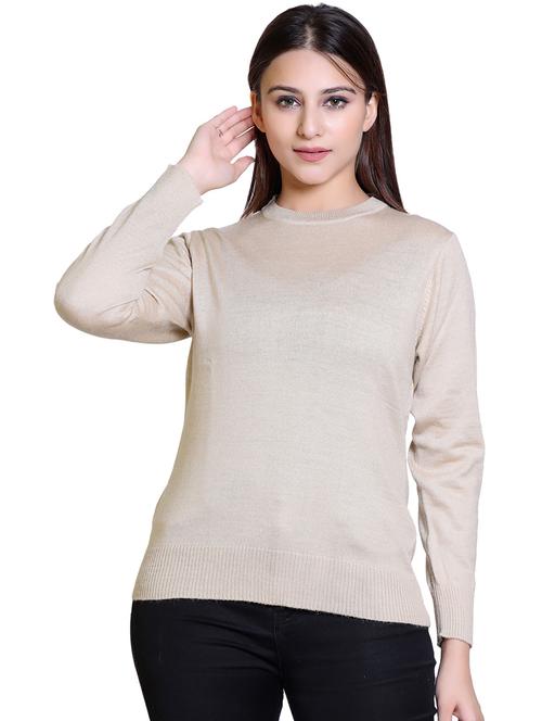 beige wool pullover - 21033749 - Standard Image - 0