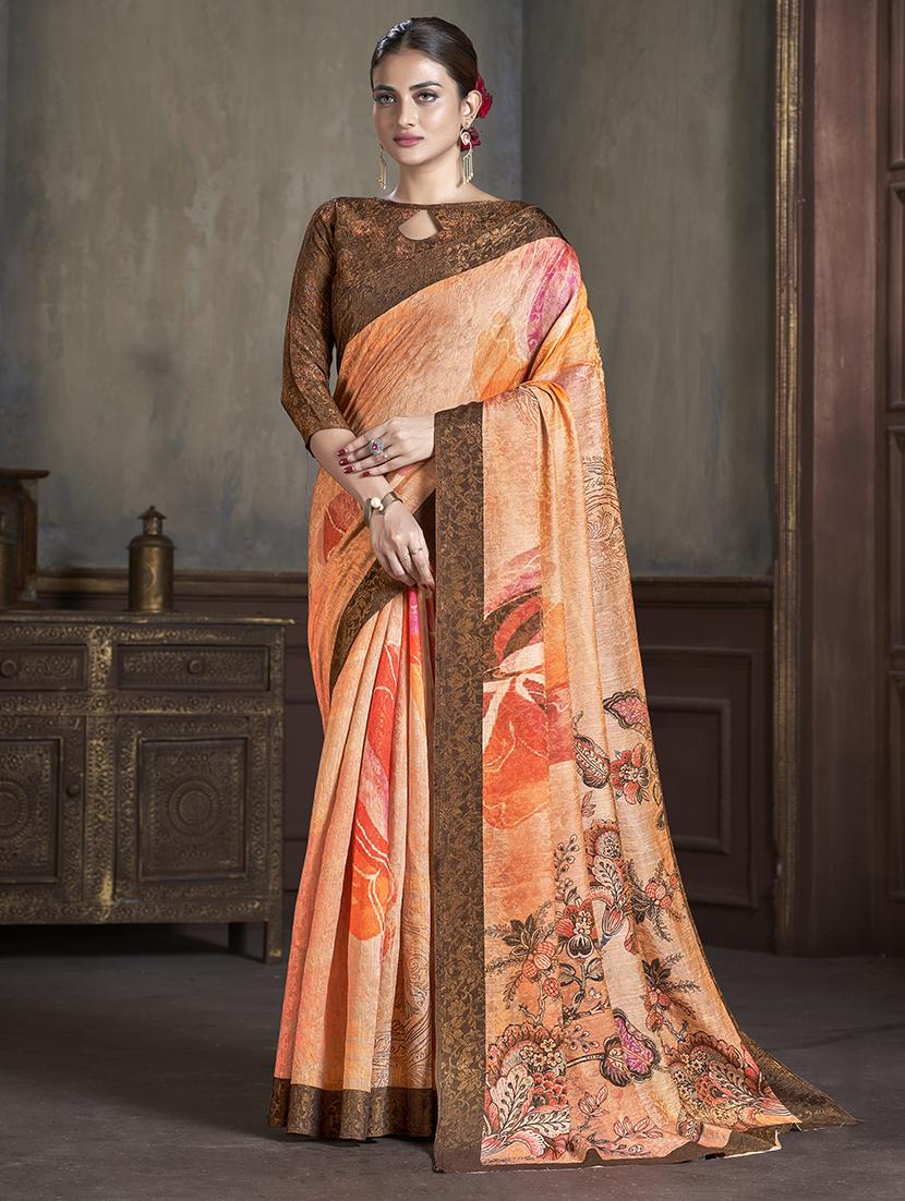 women floral printed saree with blouse - 21033968 - Zoom Image - 0