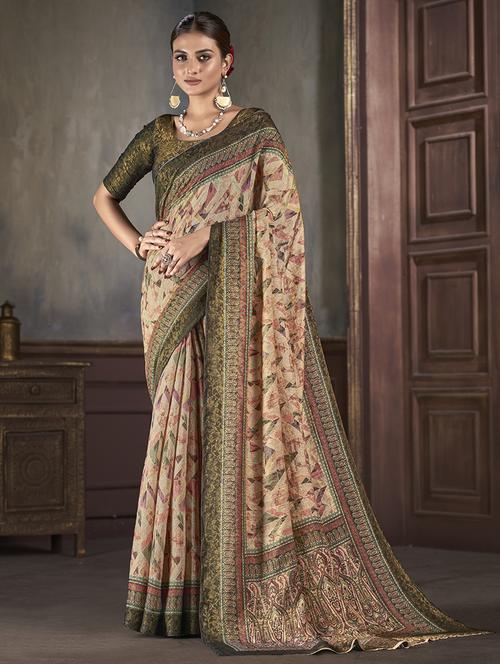 women geometric printed saree with blouse - 21033969 - Standard Image - 0