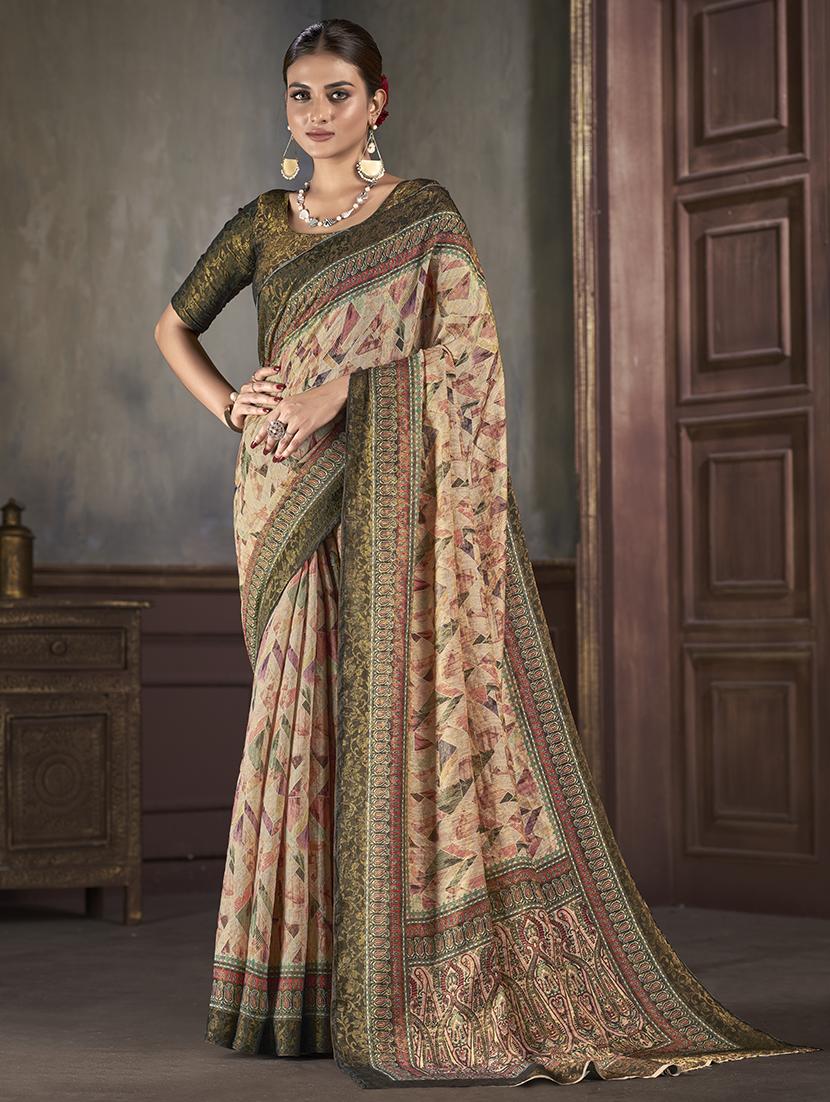 women geometric printed saree with blouse - 21033969 - Zoom Image - 0