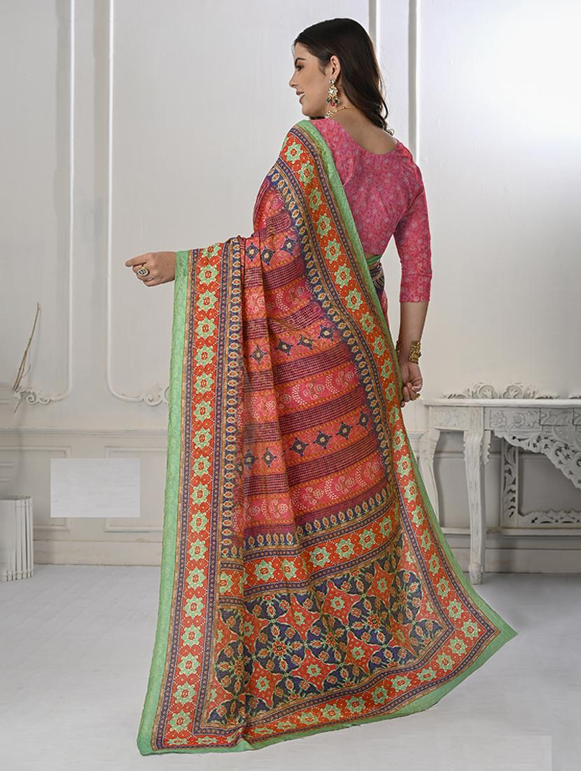 women multi color printed saree with blouse - 21034008 - Standard Image - 1