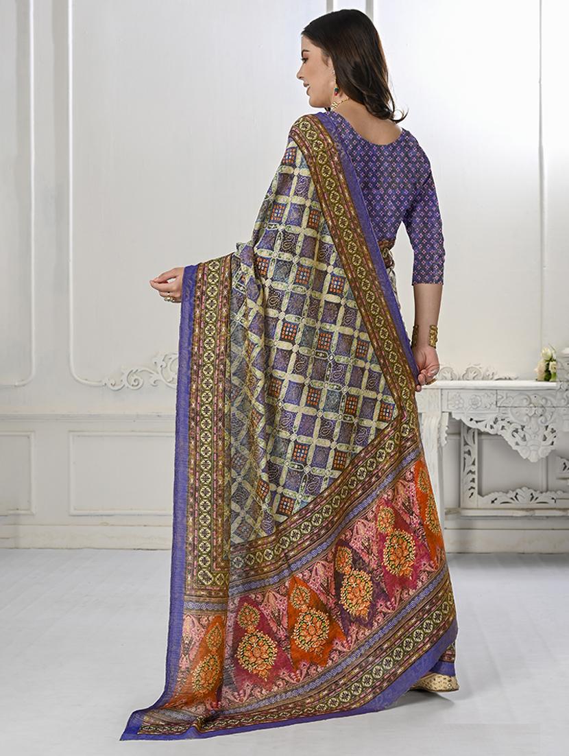 women multi color printed saree with blouse - 21034012 -  Standard Image - 1
