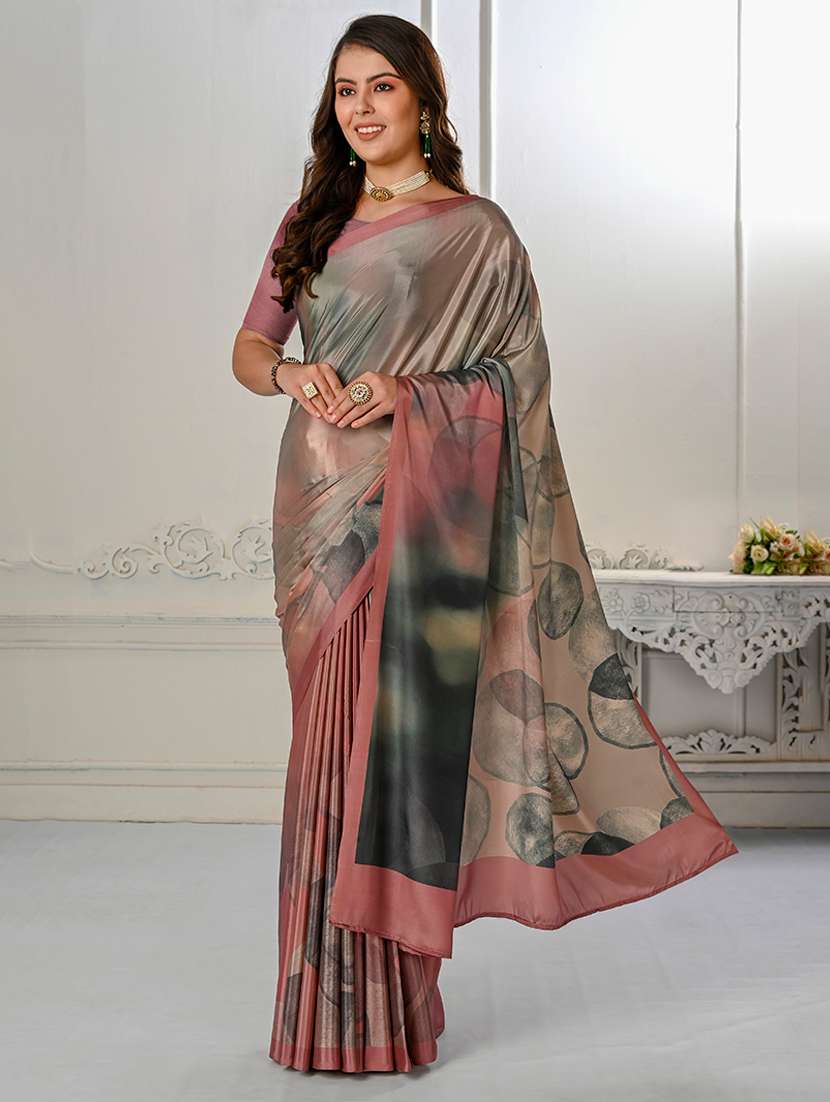 women multi color printed saree with blouse