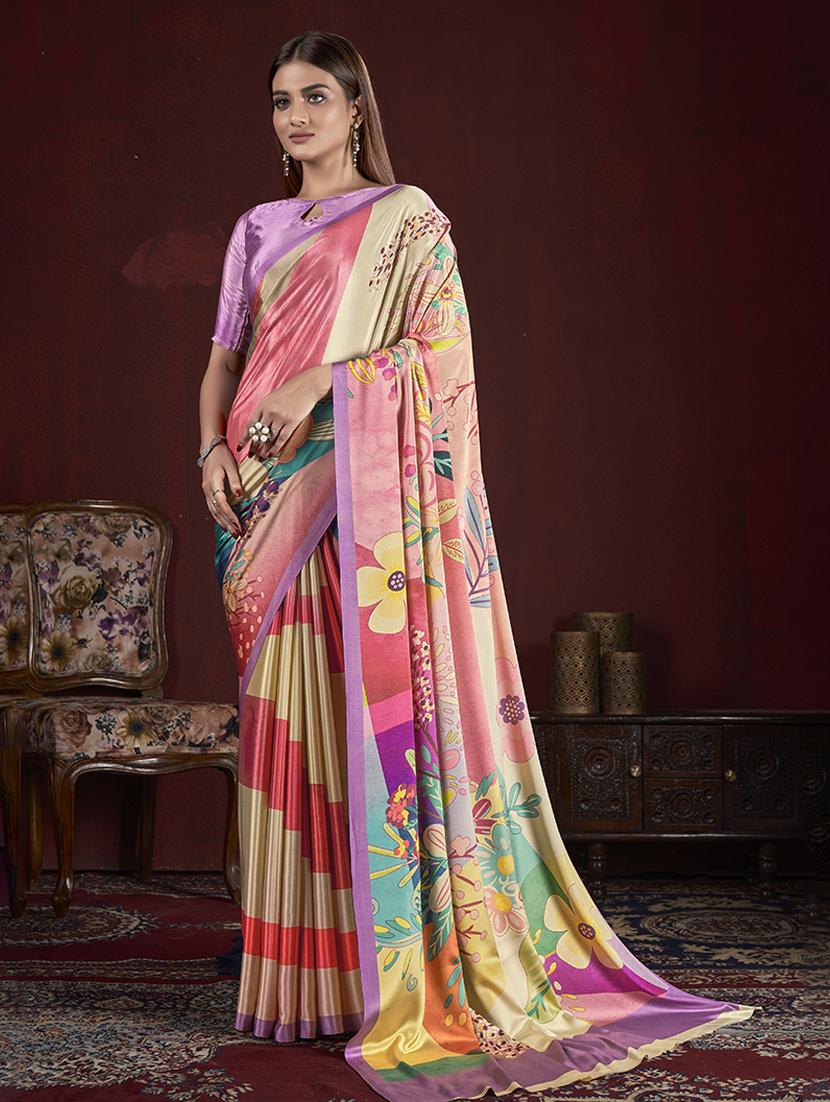 women multi color printed saree with blouse - 21034039 -  Zoom Image - 0
