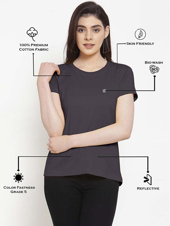 women pack of 2 solid round neck t-shirt - 21034412 - Standard Image - 4