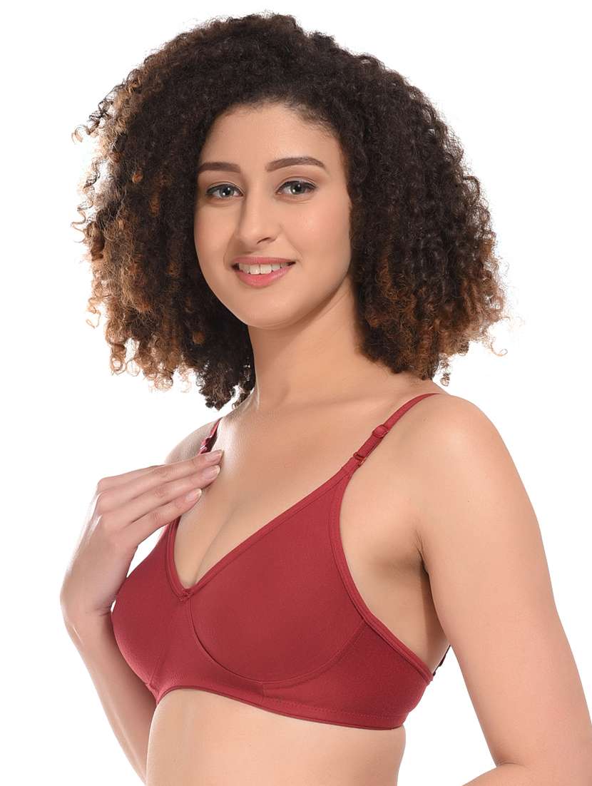 maroon hosiery tshirt bra - 21034461 -  Standard Image - 1