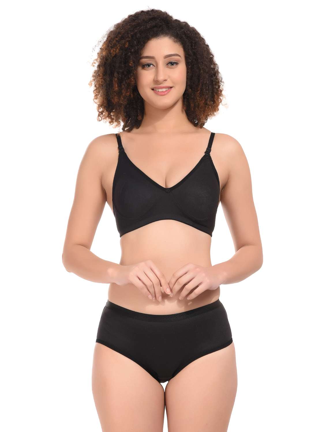 women solid hosiery bras and panty set