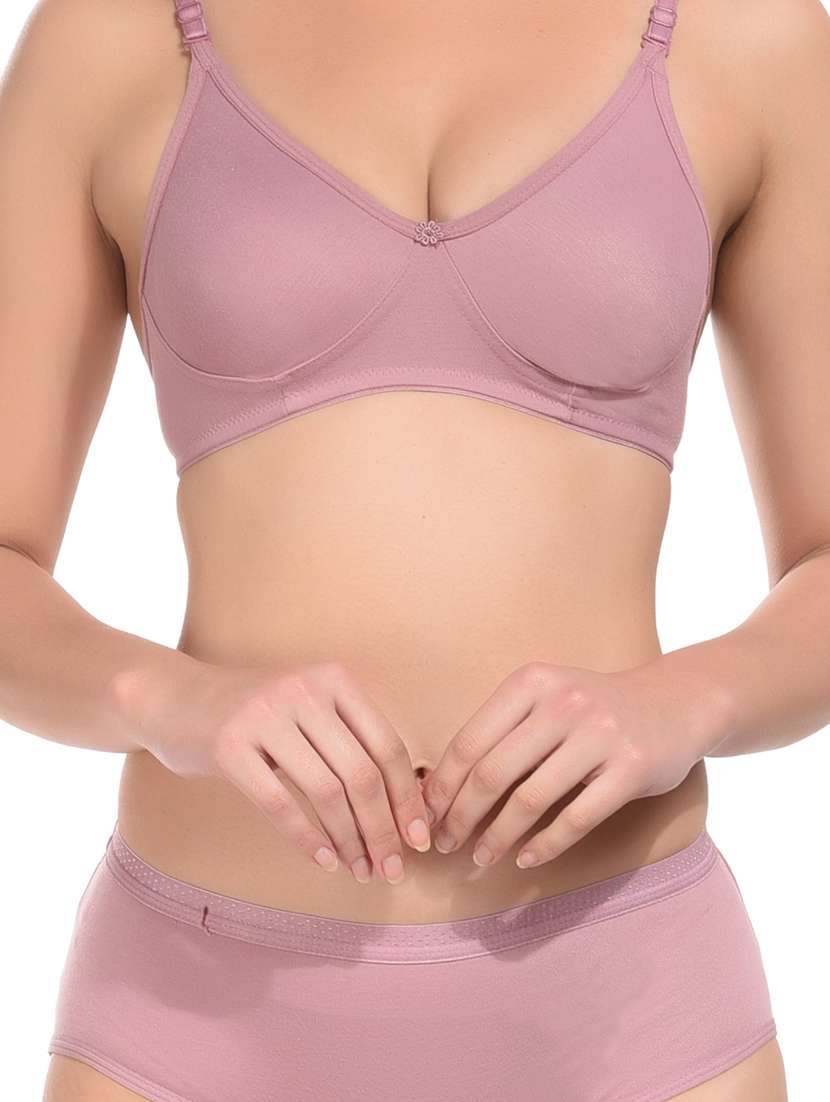 women solid hosiery bras and panty set - 21034518 -  Standard Image - 4