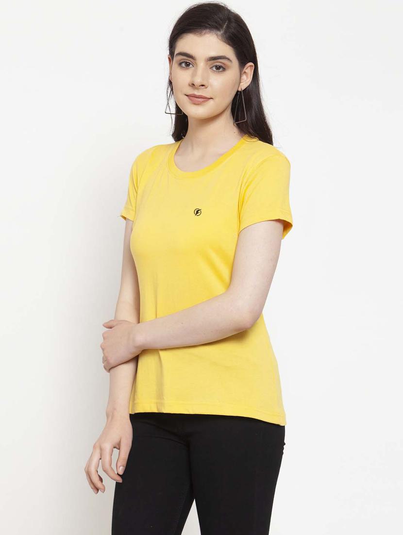 women round neck plain t-shirt - 21034567 - Zoom Image - 0