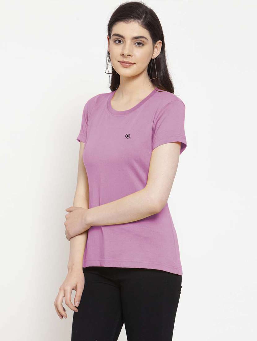 women round neck plain t-shirt