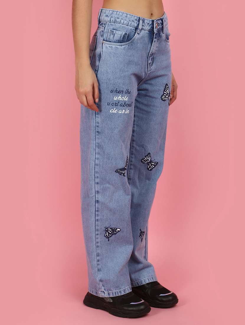 blue solid cotton jeans - 21034652 -  Standard Image - 1