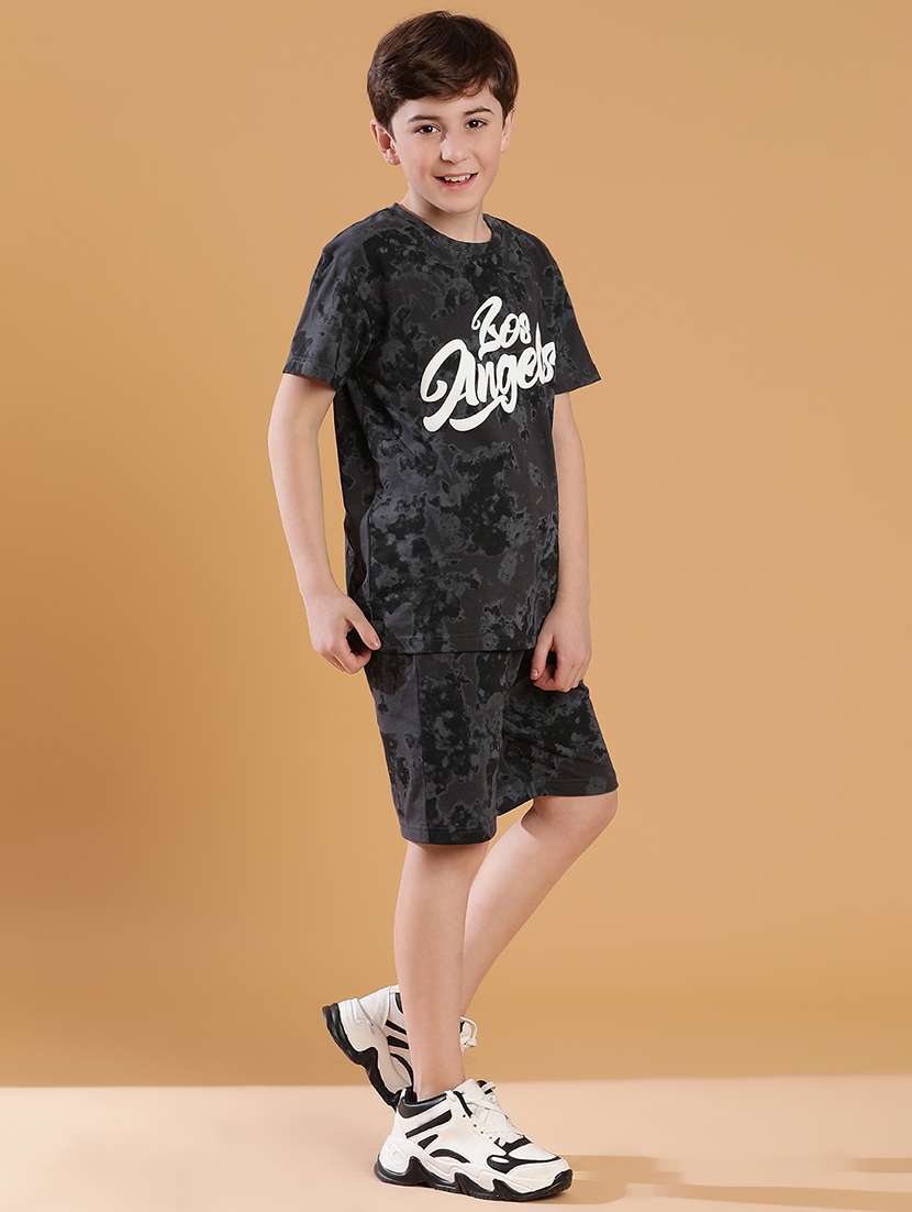boys tie & dye printed t-shirt & short sets - 21034767 -  Standard Image - 1