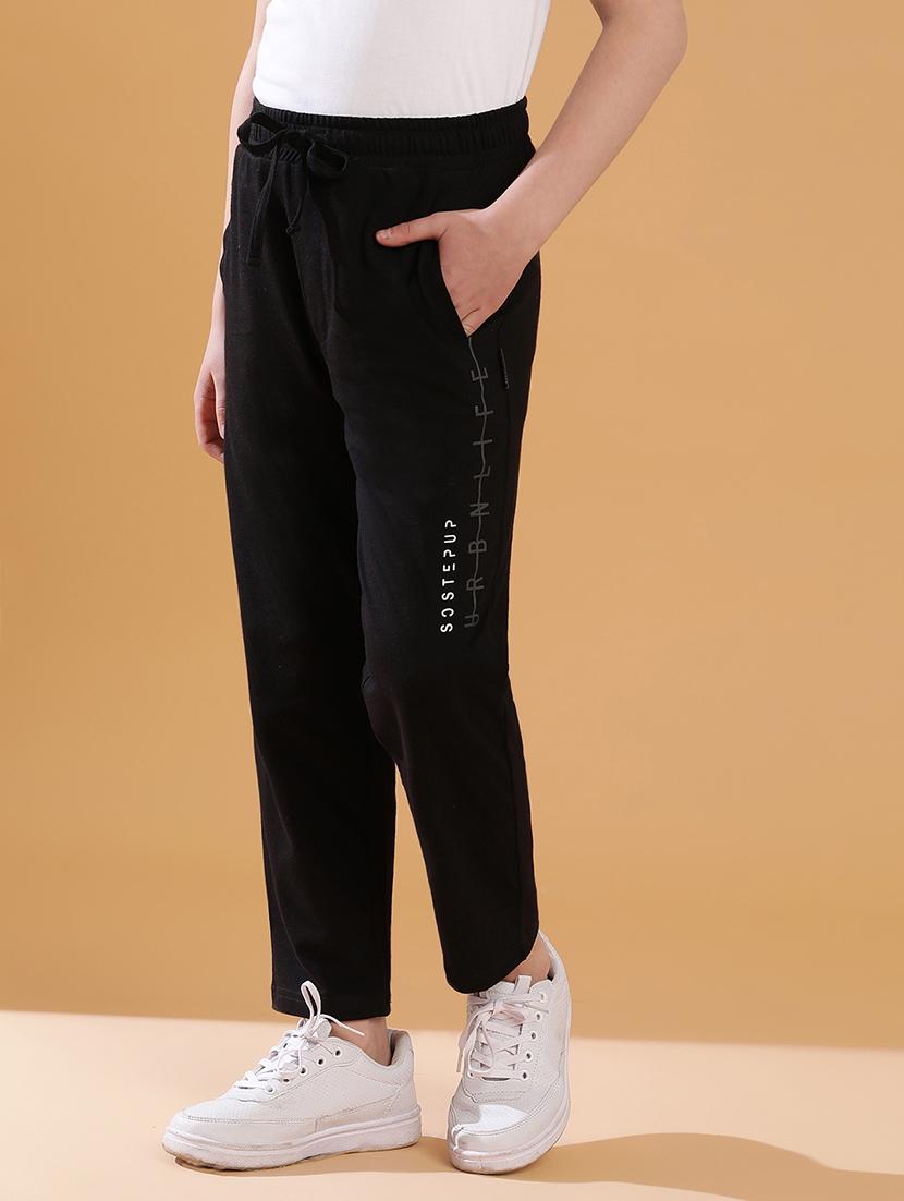 black solid mid rise track pant - 21034800 - Standard Image - 1