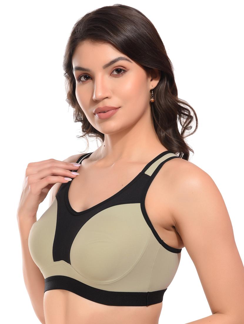 color block lycra sports bra - 21034815 -  Standard Image - 1