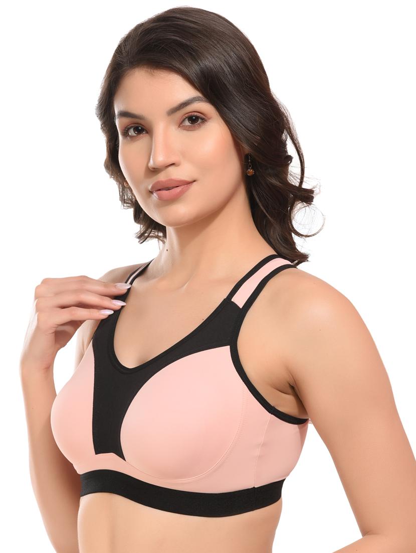 color block lycra sports bra - 21034816 - Standard Image - 1