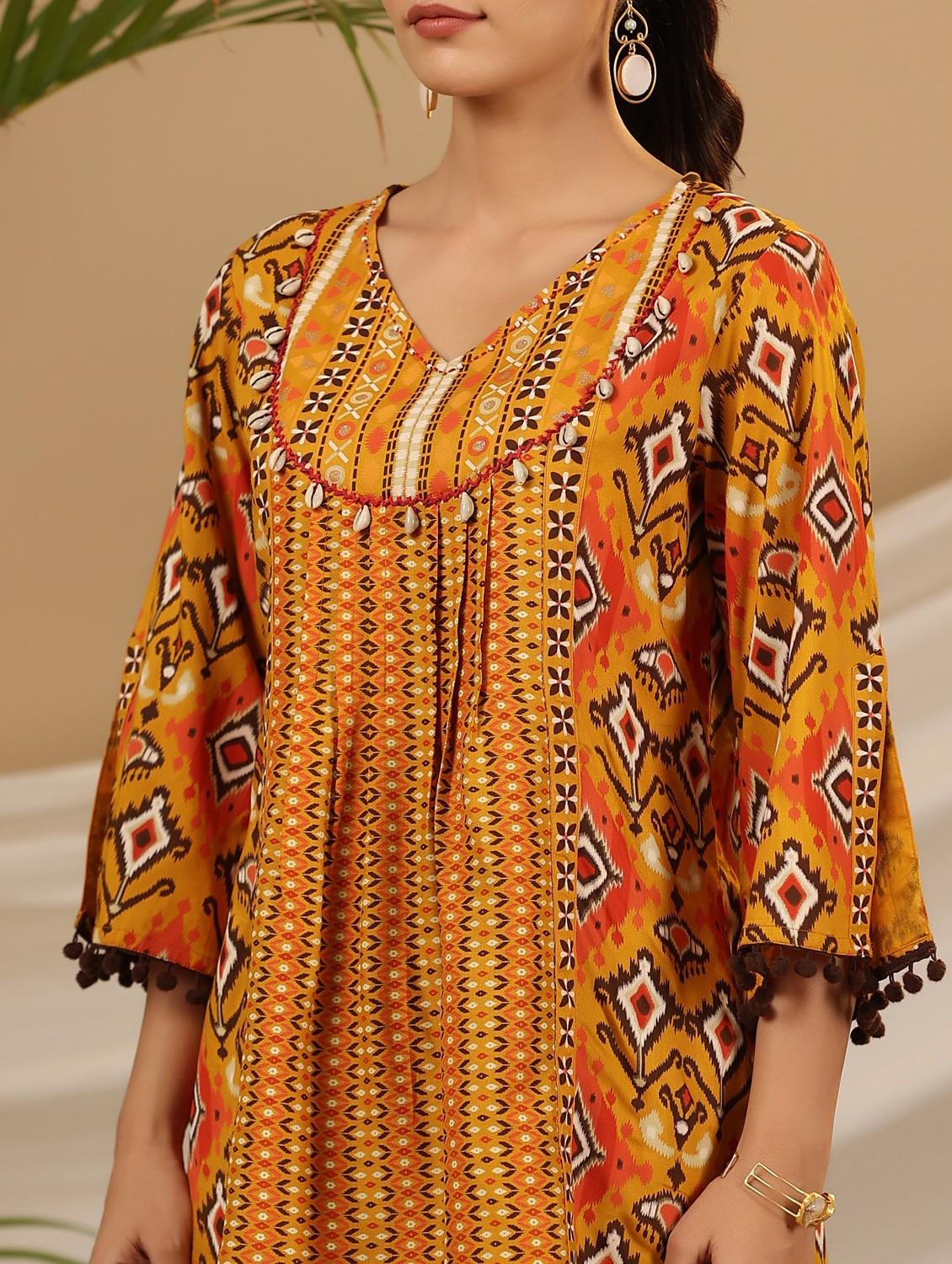 women printed a-line tunic - 21034860 - Standard Image - 4