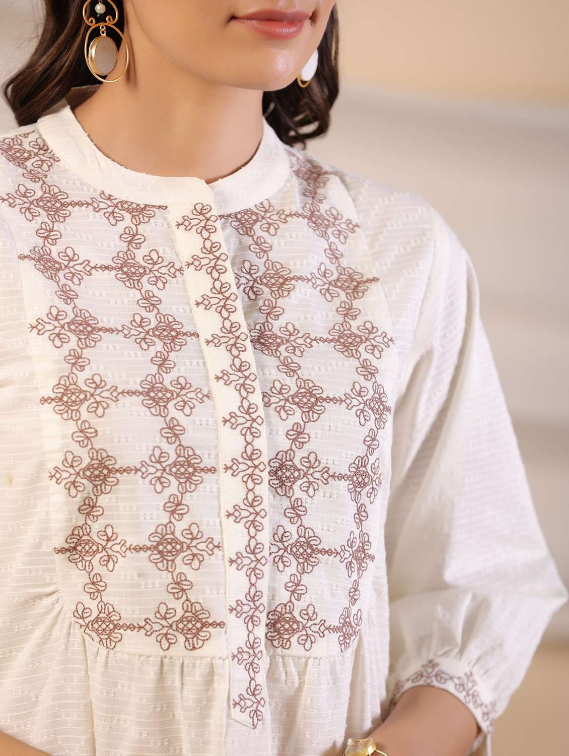 off white self design detailed tunic top - 21034879 - Standard Image - 4