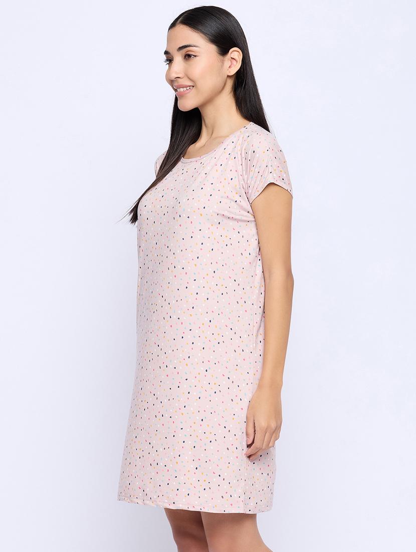 women printed cotton sleepshirt - 21034929 - Standard Image - 1