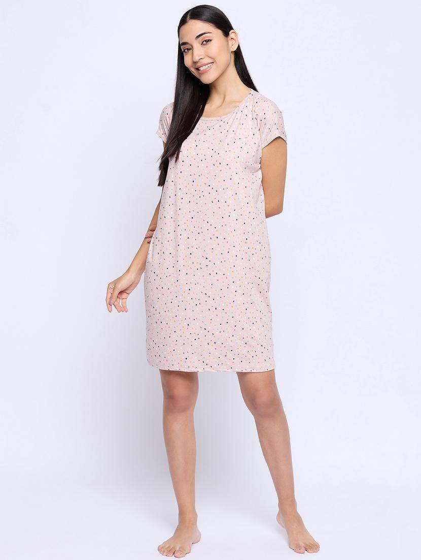 women printed cotton sleepshirt - 21034929 - Standard Image - 4