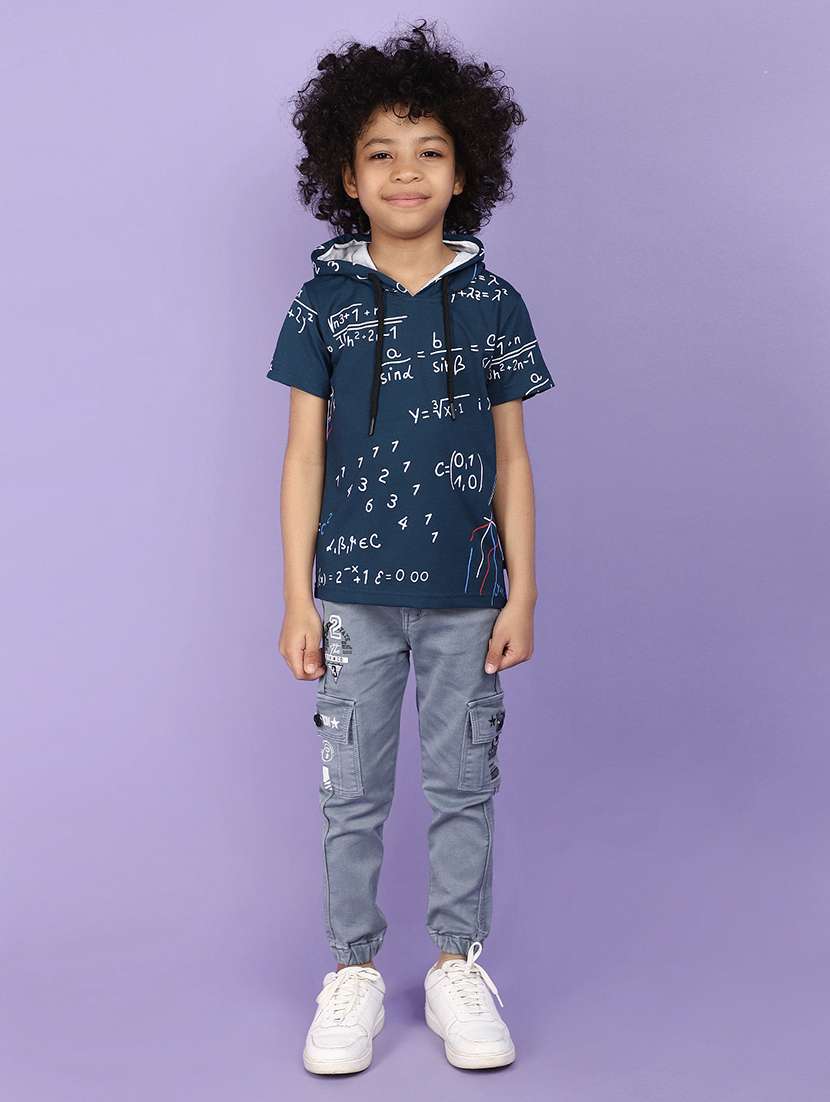 boys hooded typographic regular t-shirt - 21035009 -  Standard Image - 4