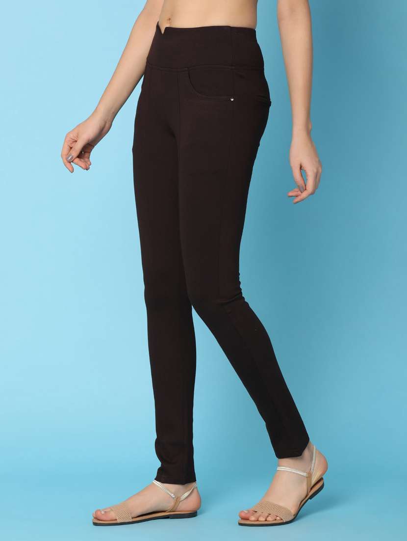women solid mid rise jegging - 21035054 -  Standard Image - 1