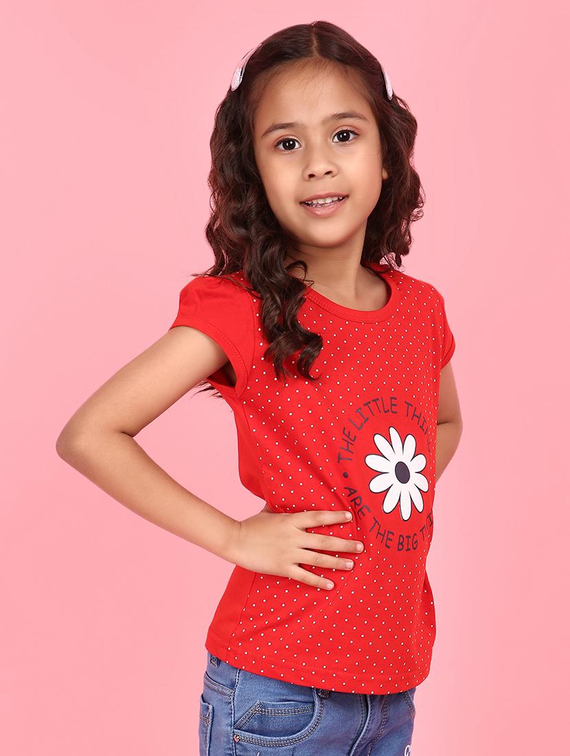 girls round neck graphic regular tee - 21035095 - Standard Image - 1
