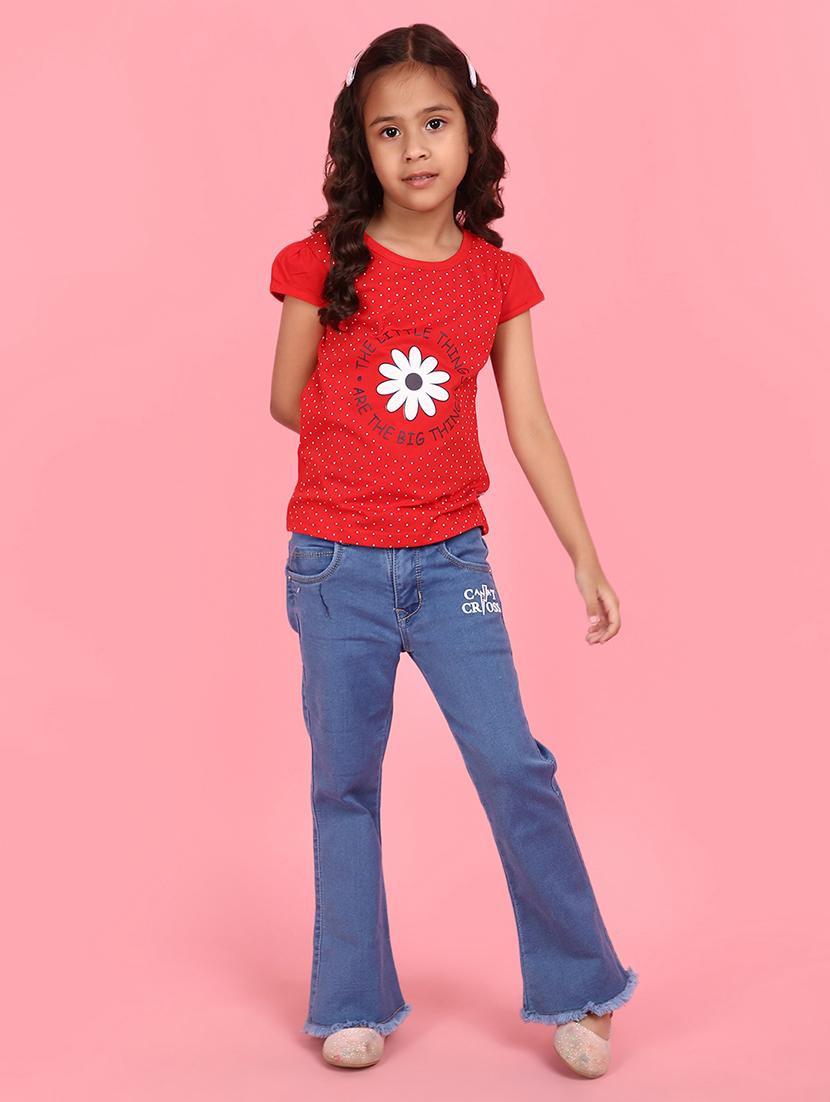 girls round neck graphic regular tee - 21035095 - Standard Image - 4