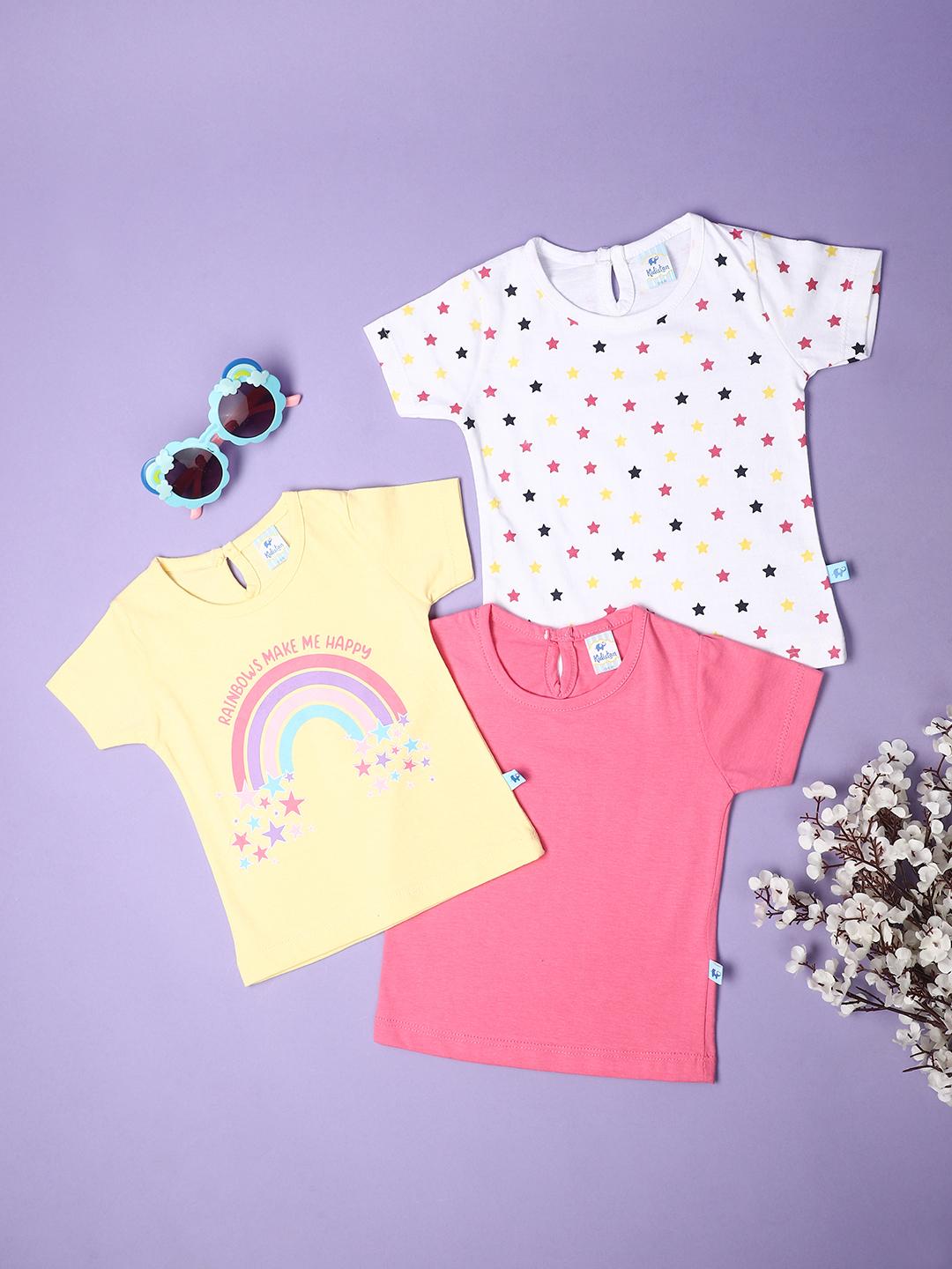 yellowfuchsiawhite cotton single jersey tshirt - 21035126 - Standard Image - 4