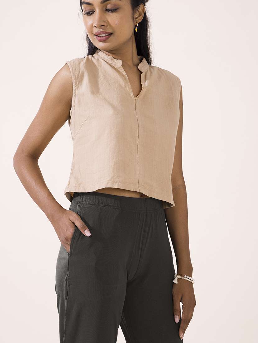 women solid mid rise ankle length tapered pant - 21035256 -  Standard Image - 1