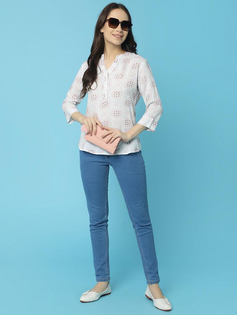 women printed rayon top - 21035548 - Standard Image - 4