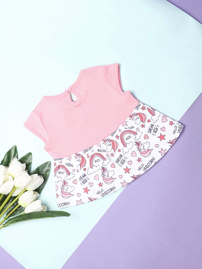 girls pink printed frock - 21035647 -  Standard Image - 1