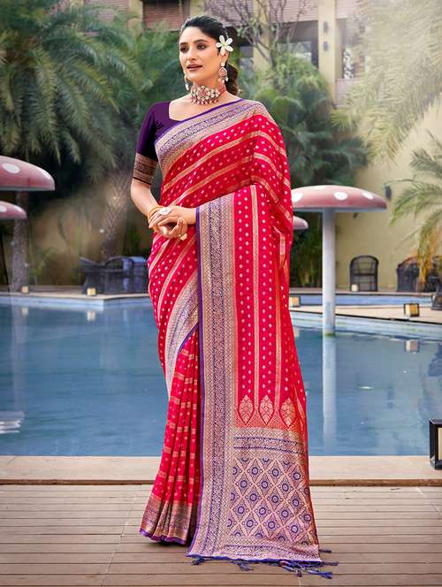 women self design banarasi saree with blouse - 21036454 - Standard Image - 0