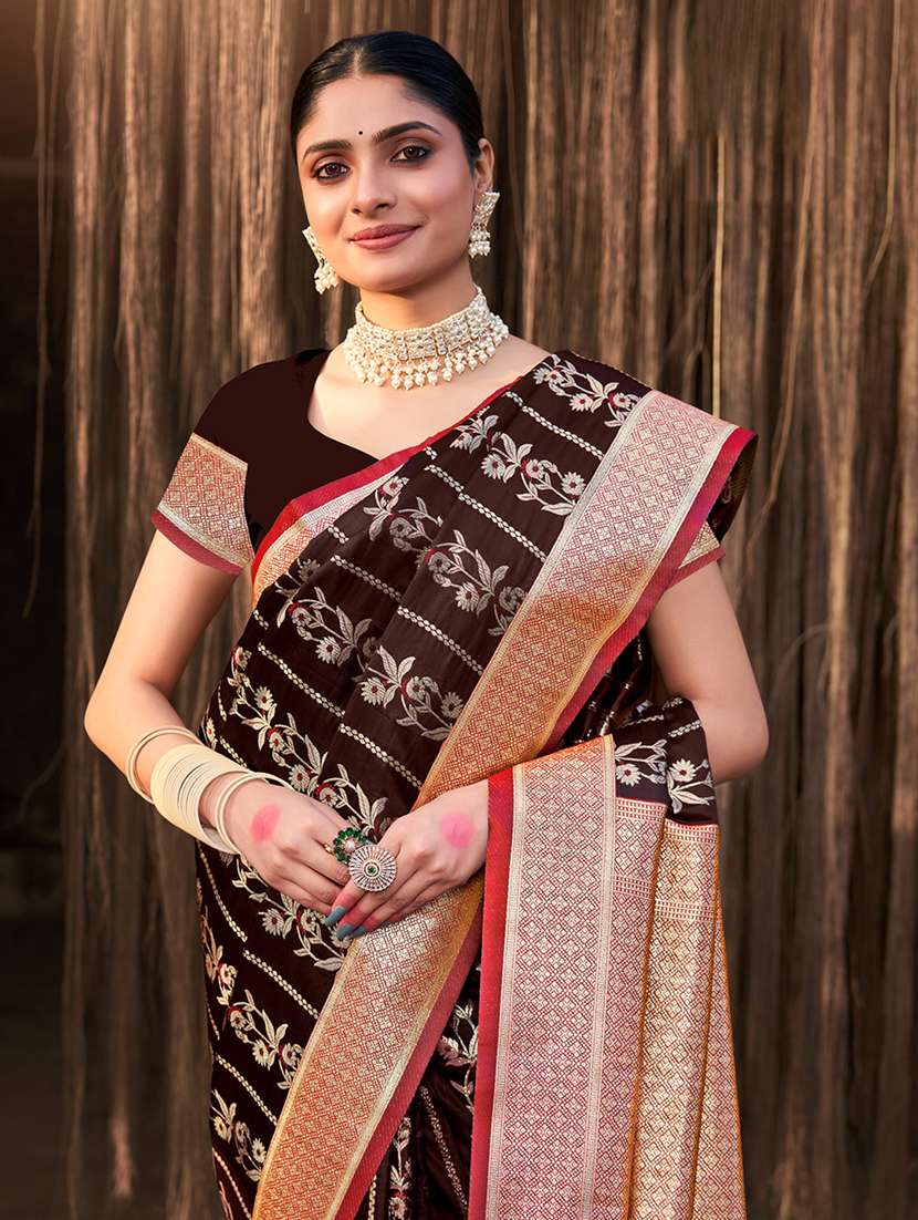 women self design banarasi saree with blouse - 21036488 - Standard Image - 1