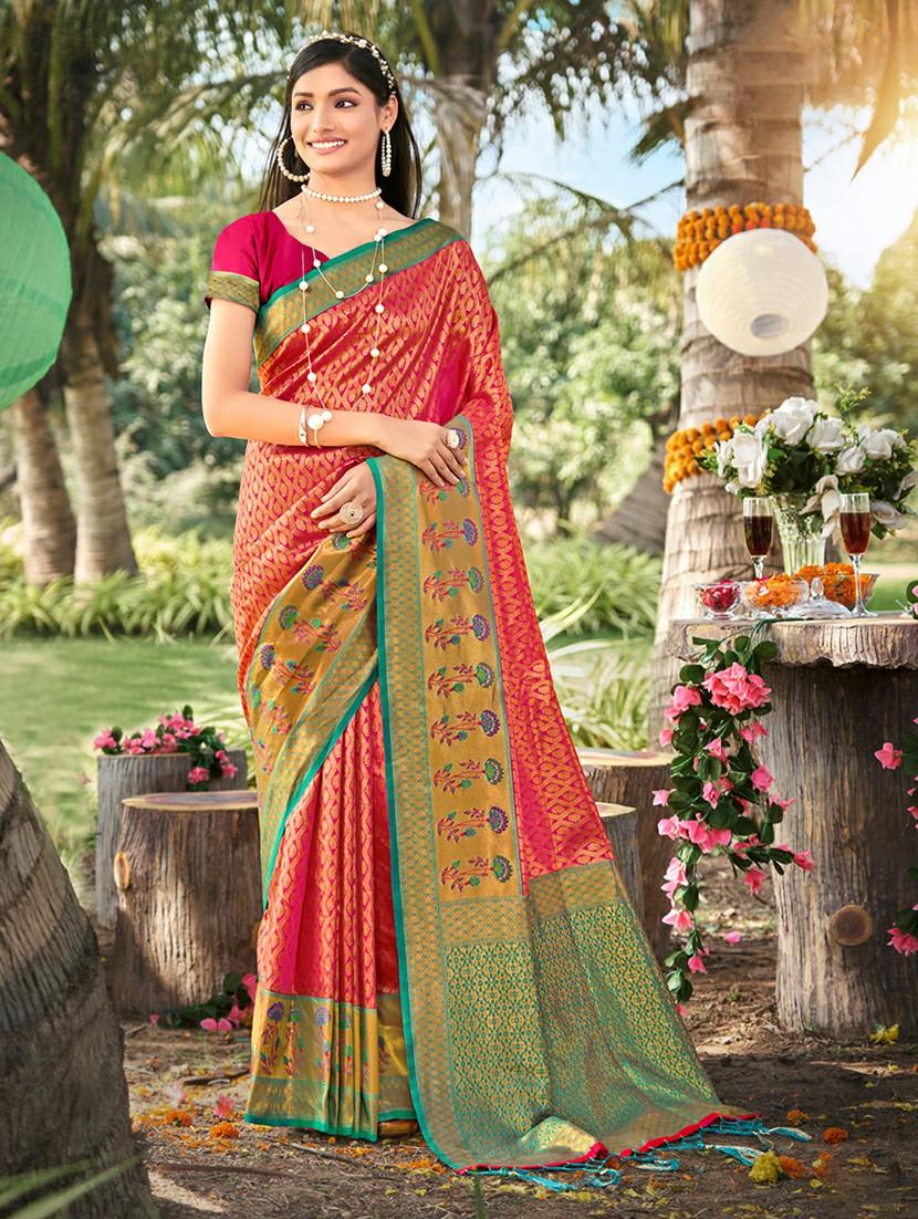 women self design banarasi saree with blouse - 21036494 - Zoom Image - 0