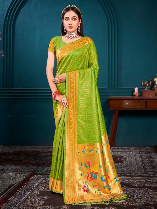 women self design paithani saree with blouse - 21036500 - Standard Image - 0