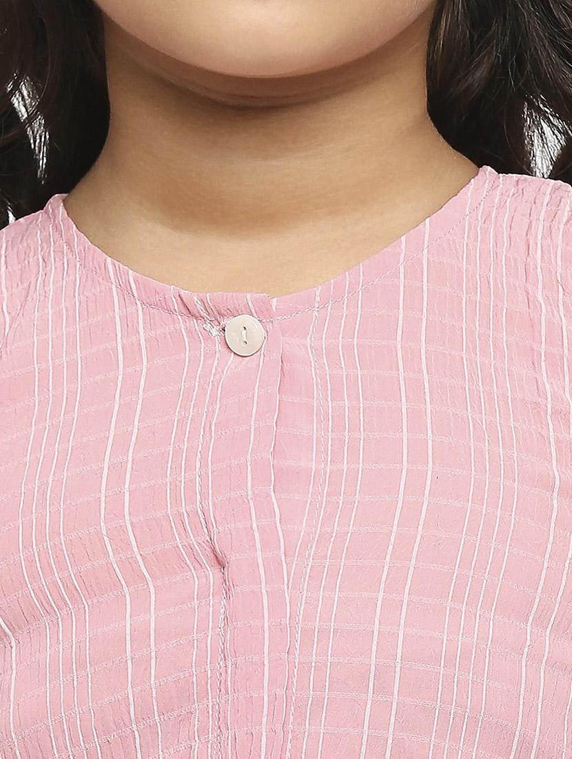girls pink checked printed frock - 21036897 - Standard Image - 4