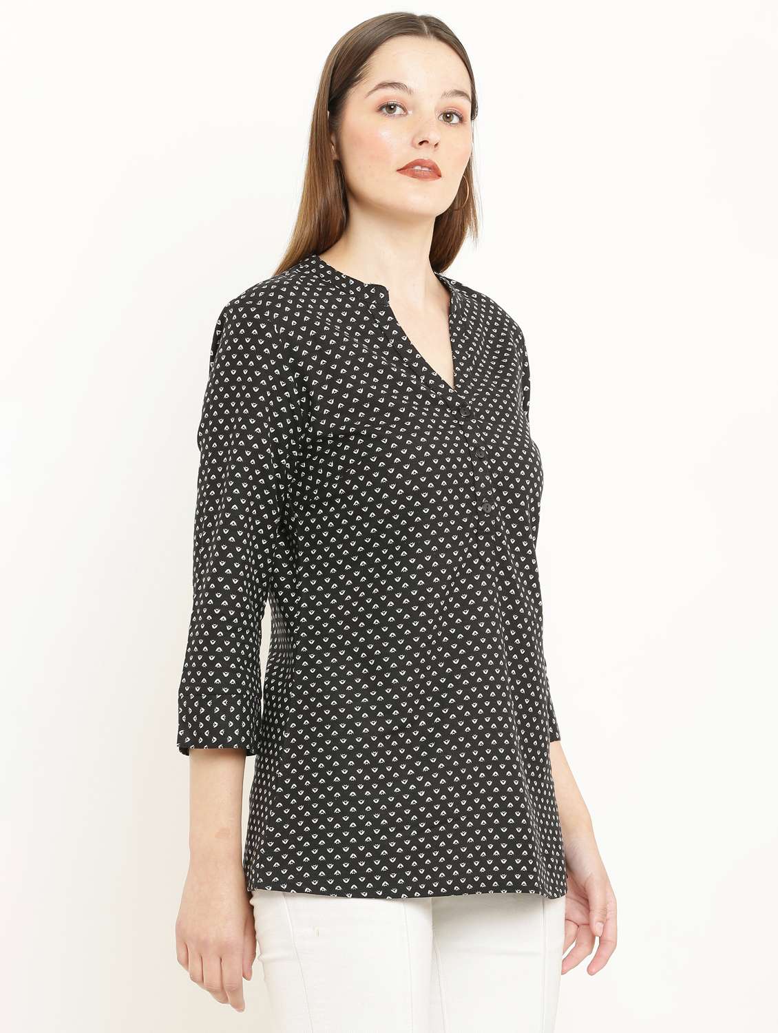women printed viscose top - 21037479 -  Standard Image - 1