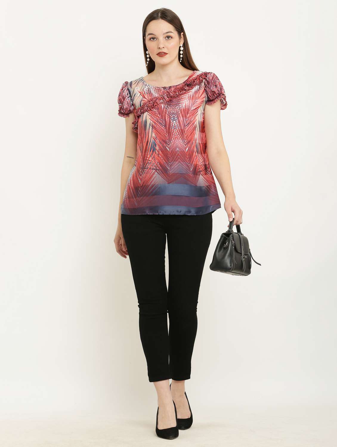 multicolored silk blend abstract print top - 21037490 - Standard Image - 4