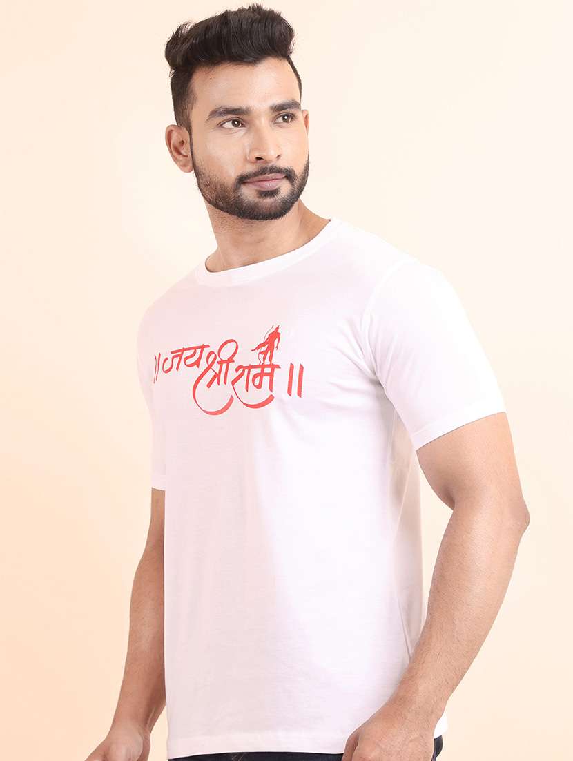 men round neck chest printed t-shirt - 21040360 - Standard Image - 1