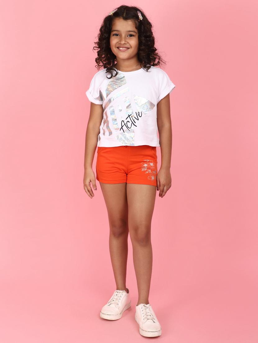 orange printed cotton shorts - 21043472 - Standard Image - 4