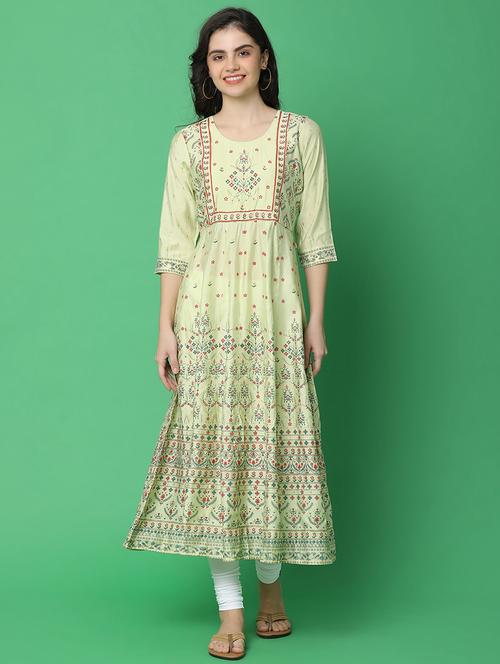 women three quarter sleeve anarkali kurta - 21043499 - Standard Image - 0