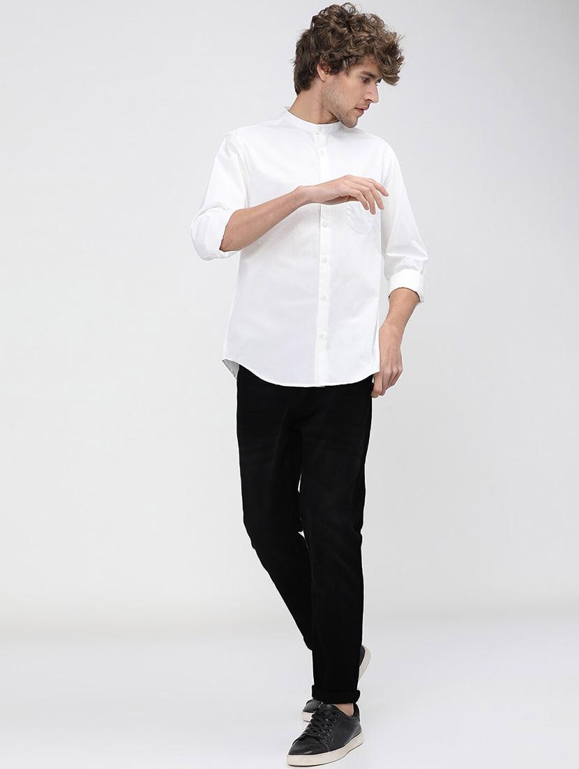 men black mid rise plain jeans - 21043846 - Standard Image - 4