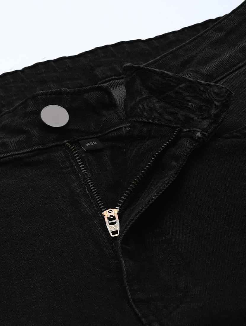 men black mid rise plain jeans - 21043851 - Standard Image - 4